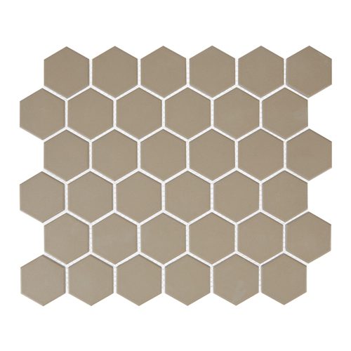 Khaki 2″ Hexagon Glossy