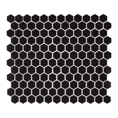 Charcoal 1″ Hexagon Glossy