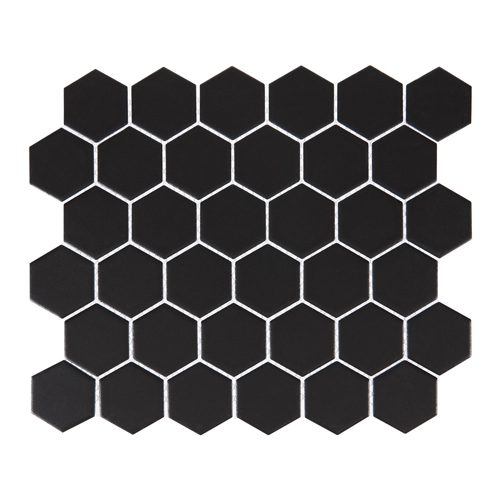 Charcoal 2″ Hexagon Glossy
