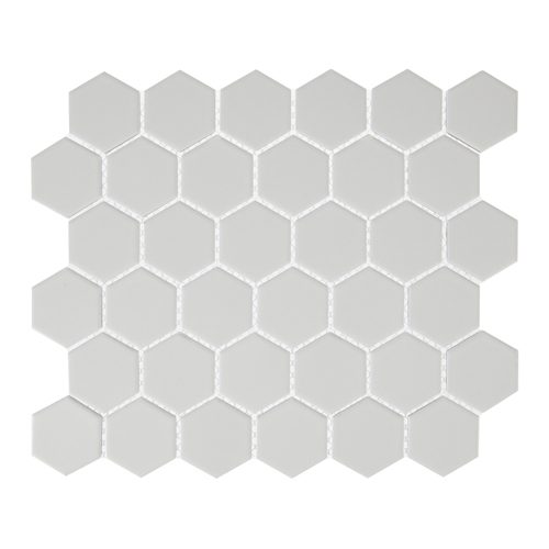 White 2″ Hexagon Glossy