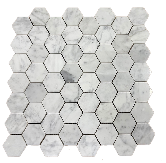 Bianco Carrara Hexagon Mosaic Polished