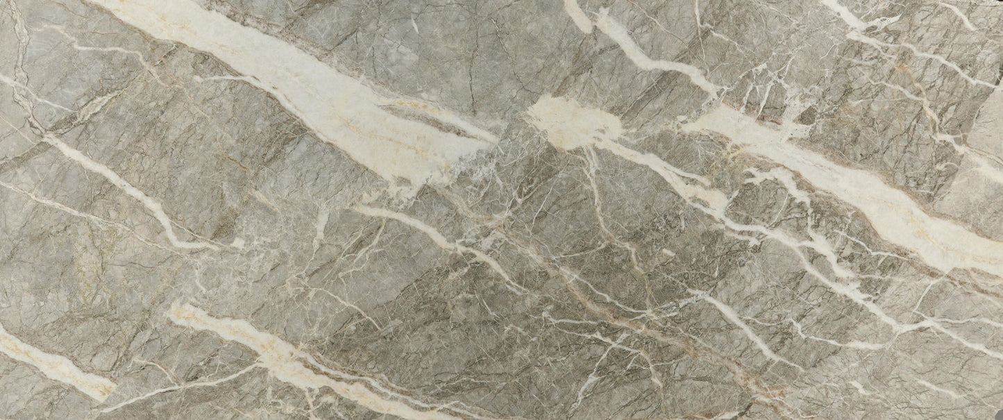 Close-up of a gray marble tile with veining